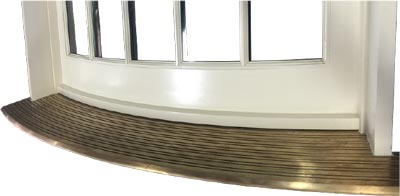 curved brass sill for curved wood door