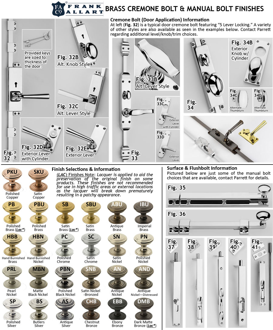 gallery of cremone bolts