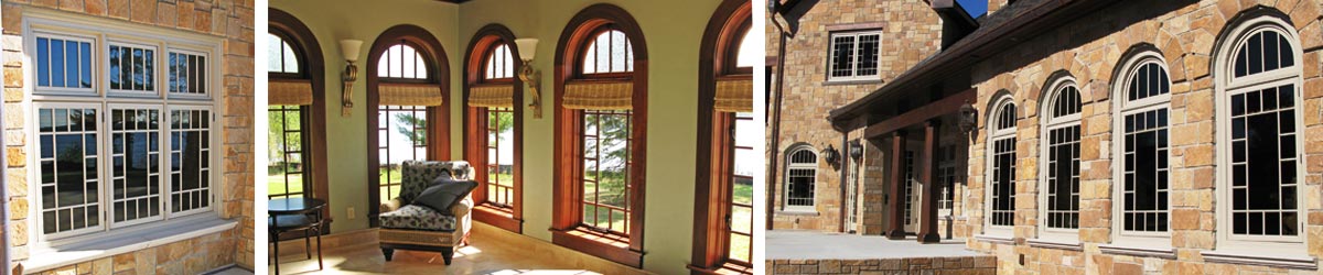 Views of installed casement windows