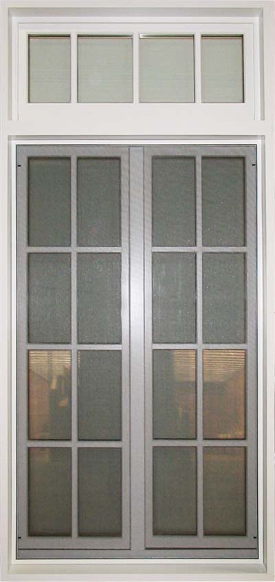 view of a fixed screen in inswing casement window