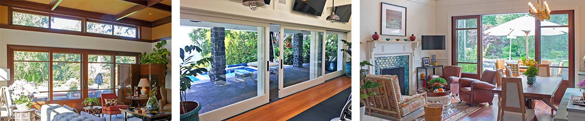 Views of installed lift and slide doors