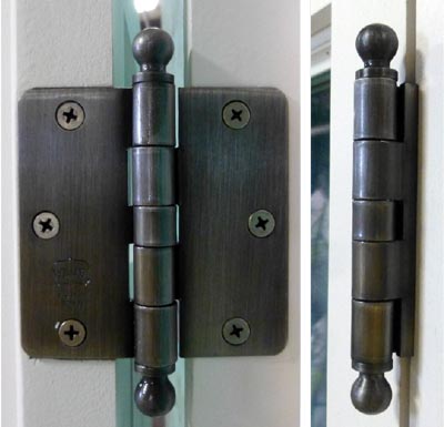 butt hinge with decorative ball finials