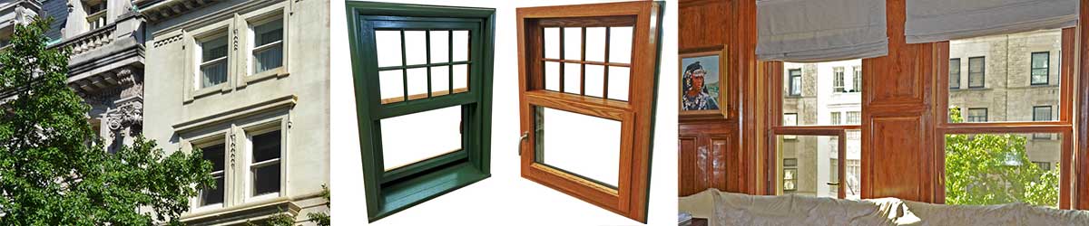 Views of installed casement windows