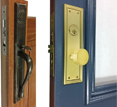 single point latch with doorknob