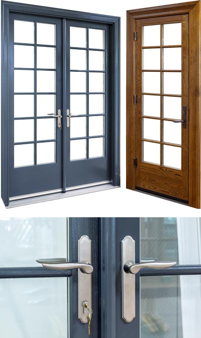view of a french and single inswing door