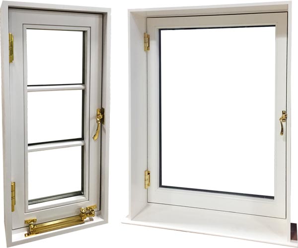 view of a single inswing casement window