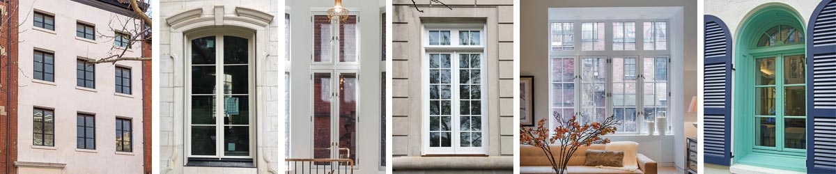 Views of installed casement windows